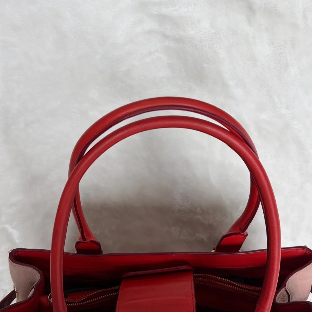 Coach Swagger Carryall Colorblock Pebbled Leather Satchel Bag